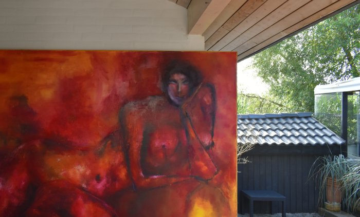 Abstrakt maleri af kvinde